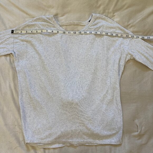 BOBI LOS ANGELES Open Back Ribbed Long Sleeve Top Off White Women’s Small - Picture 7 of 9